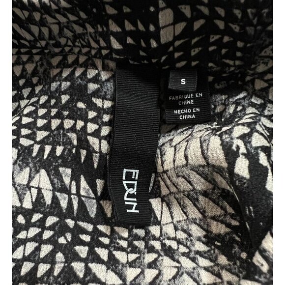 Edun Sz S 100% Silk Belted Monochrome Abstract Reptile Print Sleeveless Blouse - Picture 9 of 11